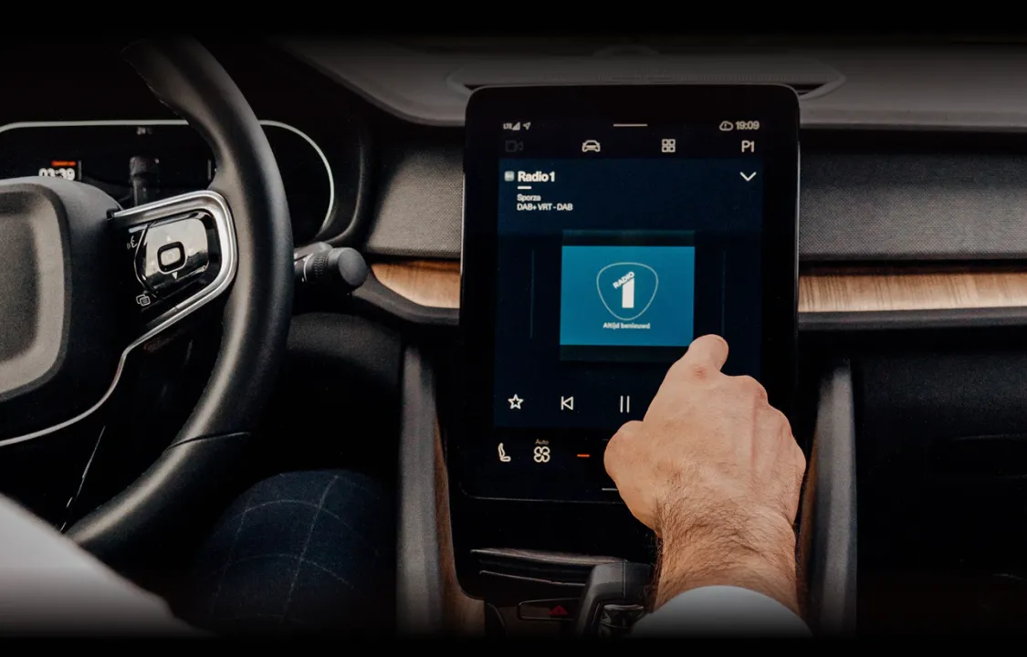 Car dashboard with CarPlay